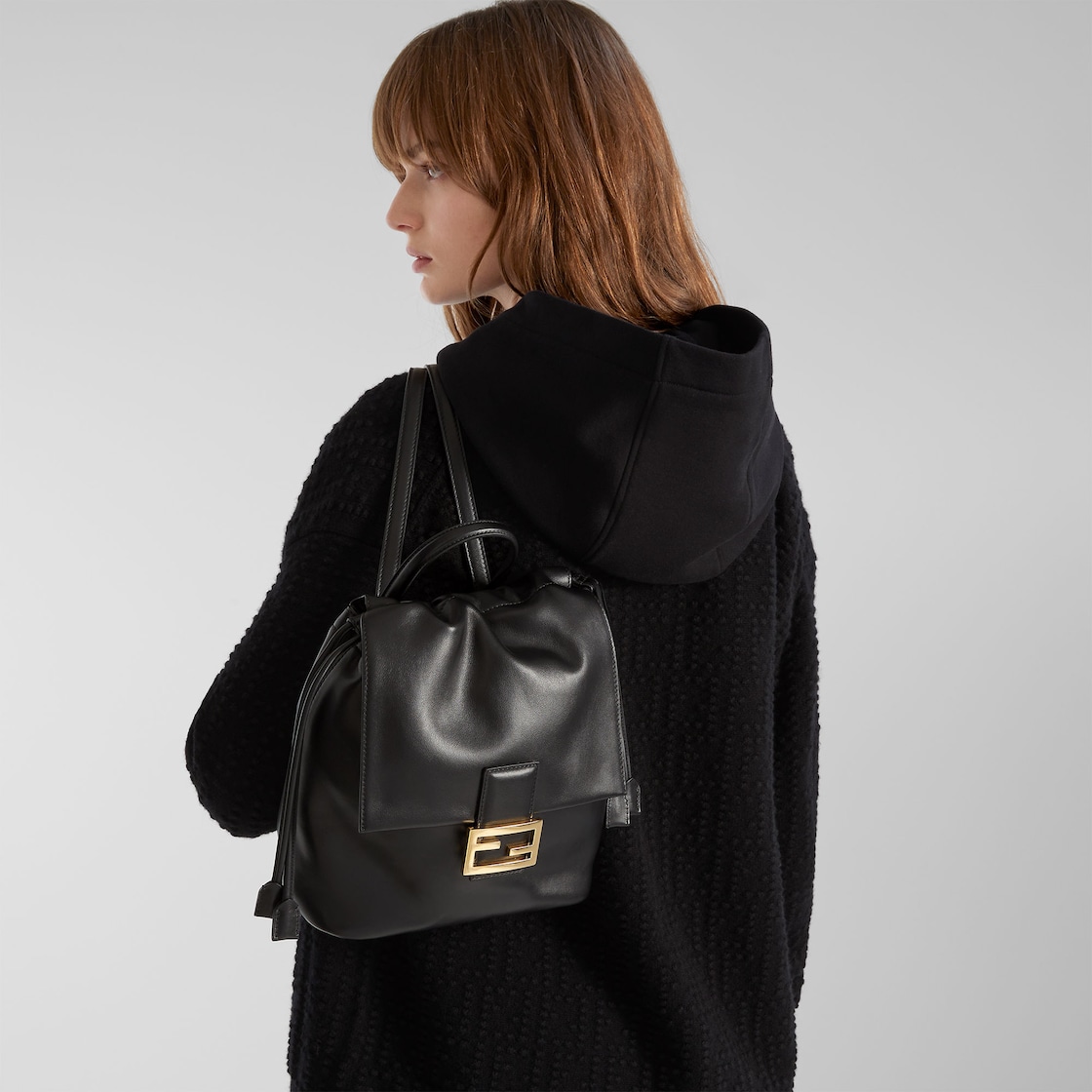 FENDI Backpack Black leather backpack - Image 4